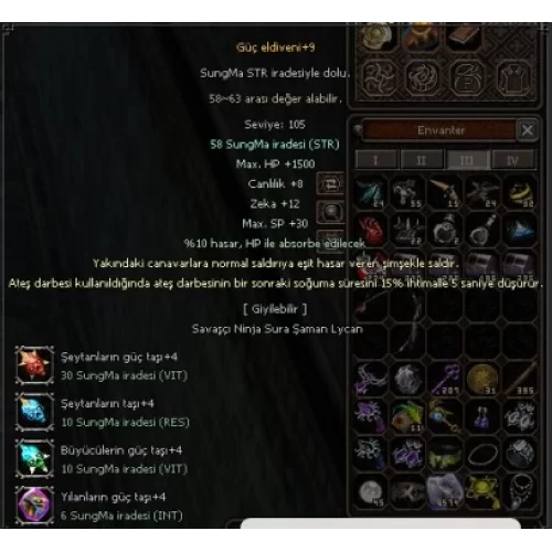  Güç Eldiveni +9